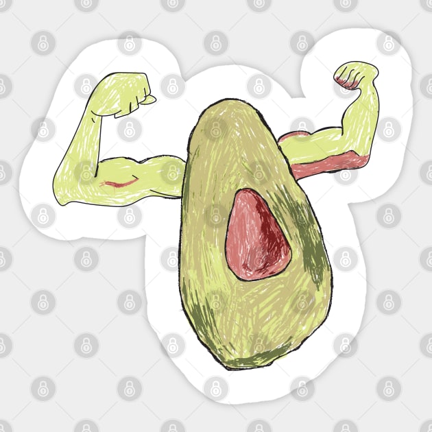 Avocado power Sticker by Manitarka